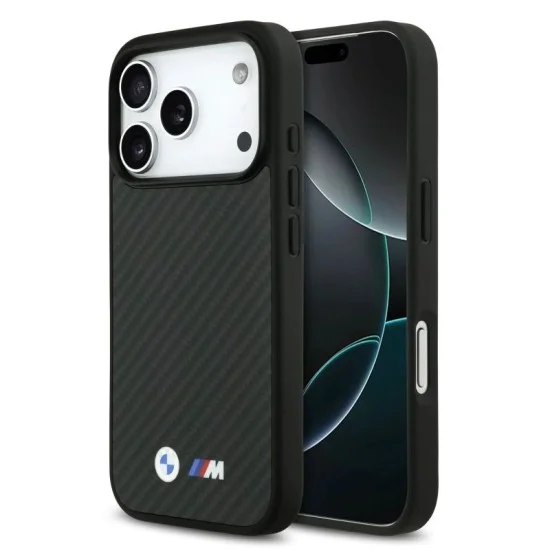 Bmw Iphone 17 Pro Case &ndash; Kevlar Magsafe With Metal Logo - Black